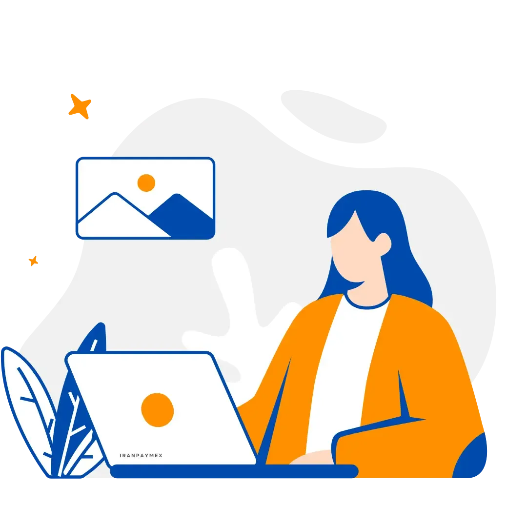  An illustration showcasing a modern workspace with a laptop and artistic elements.